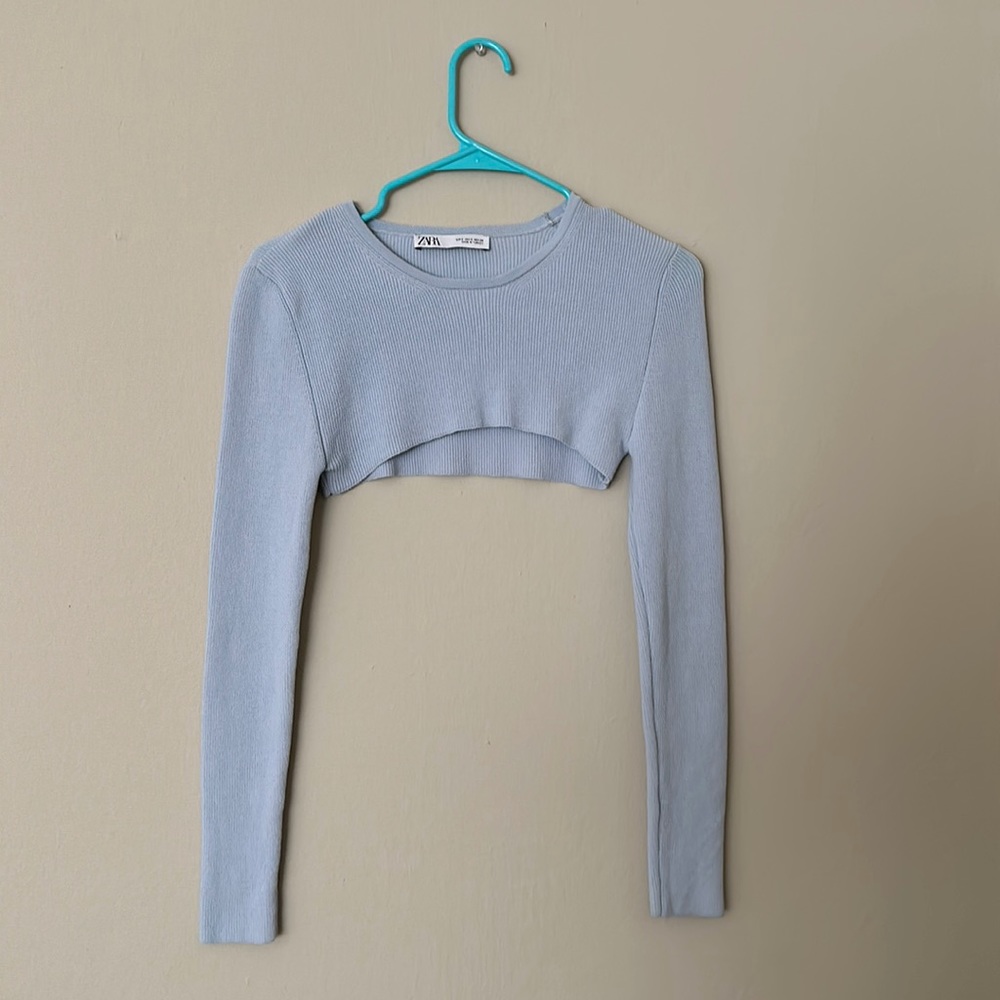 Zara | Light Blue Shrug Top
